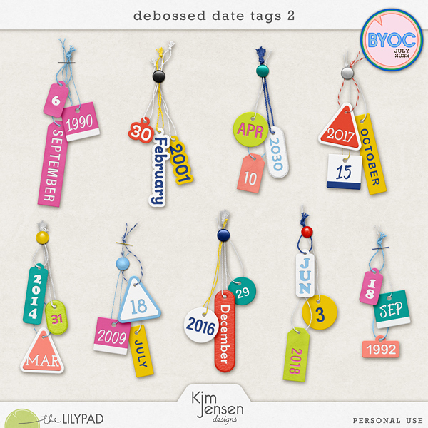 Debossed Date Tags 2