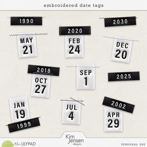 Embroidered Date Tags