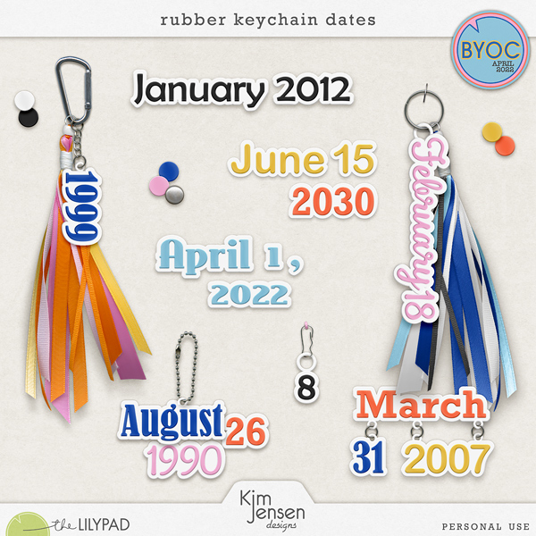 Rubber Keychain Dates
