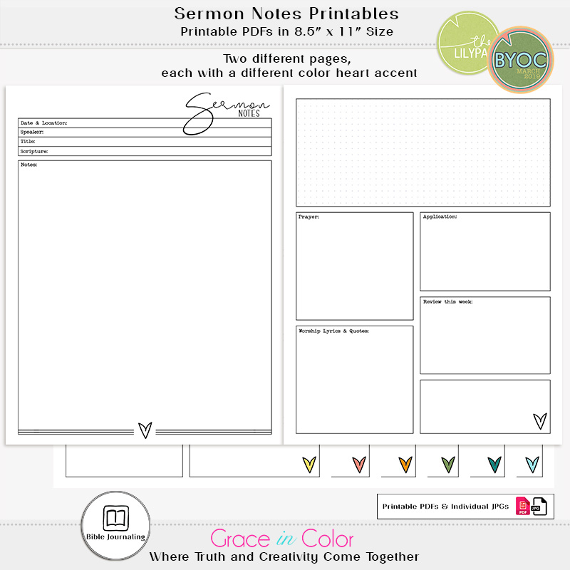 Sermon Notes: 8.5" x 11"