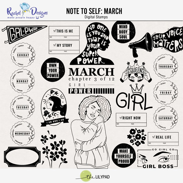 Note To Self March | Stamps