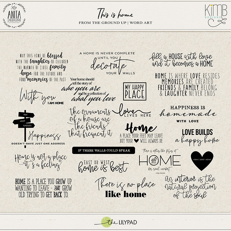From the ground up | This is home | word art