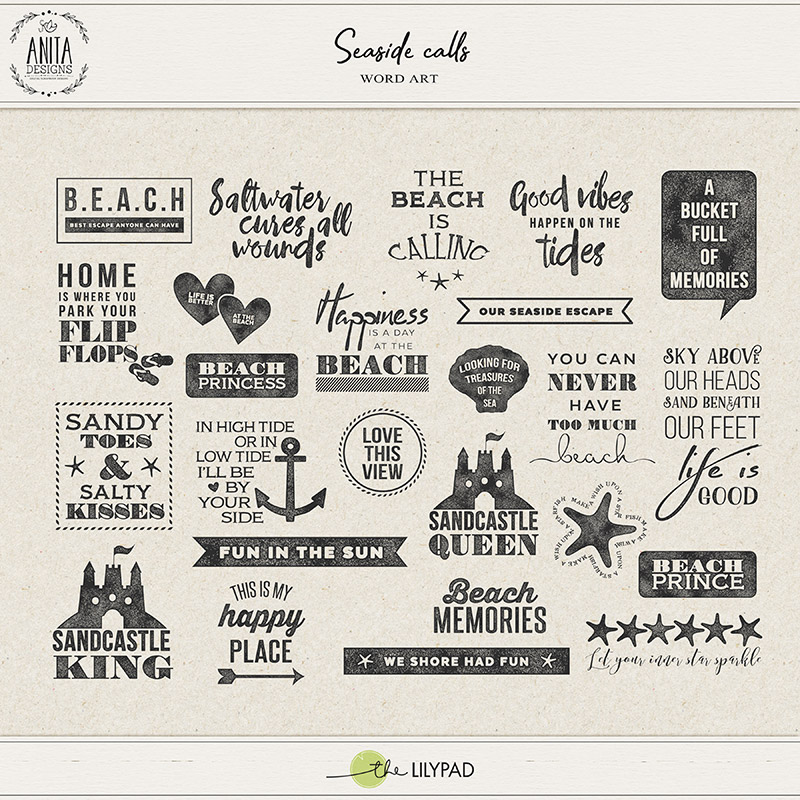 Seaside calls | word art