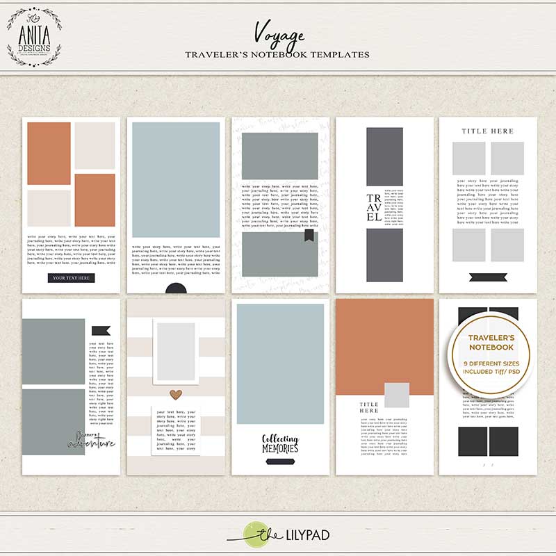 Voyage | Traveler's notebook templates