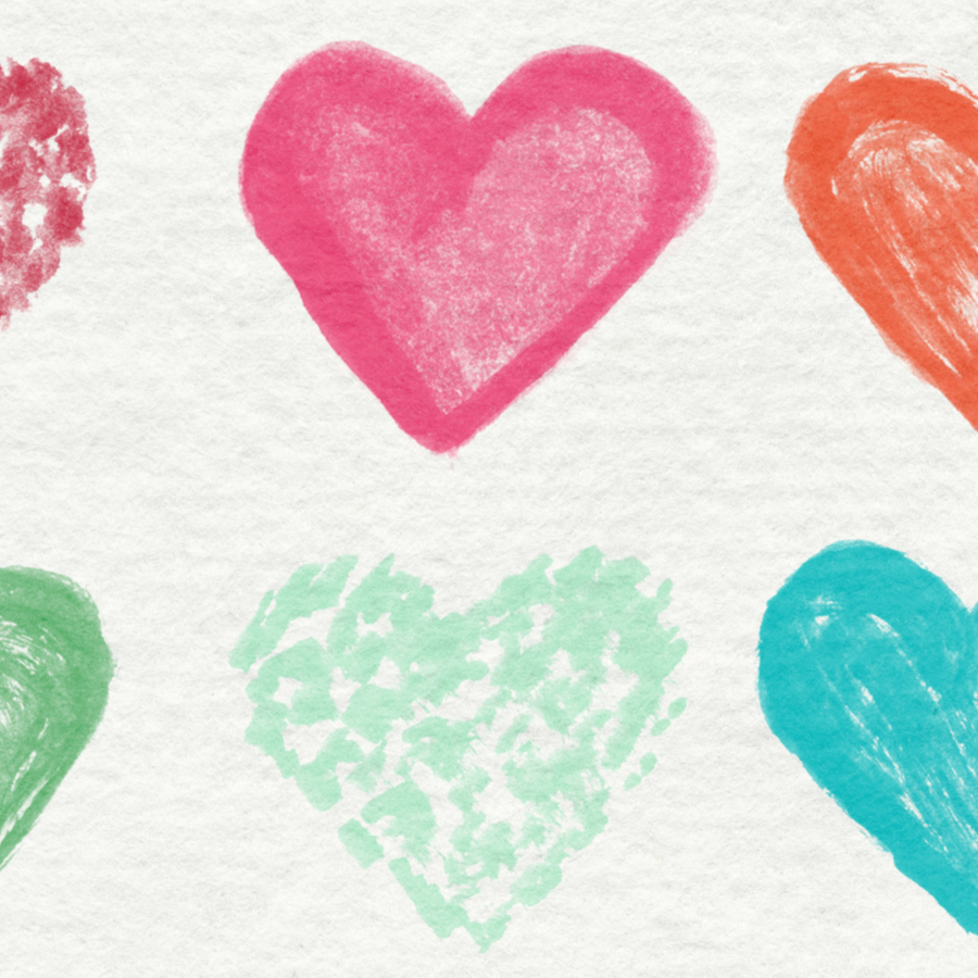CU - Watercolor Brushes #8 Hearts - Image 2