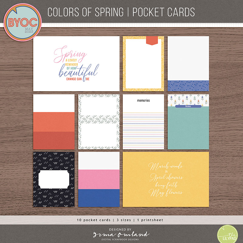 Colors of spring | pocket cards