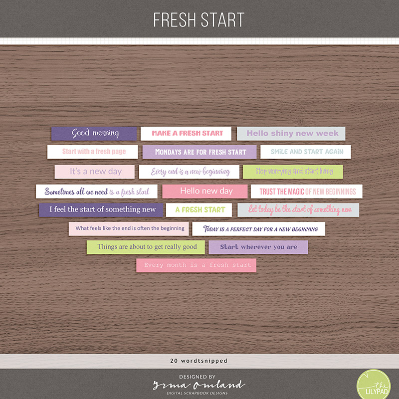Fresh start | word snipped