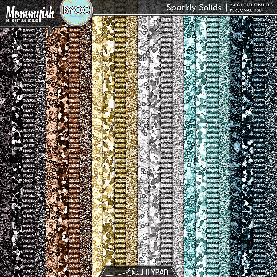 Sparkly Solids | Glittered Papers