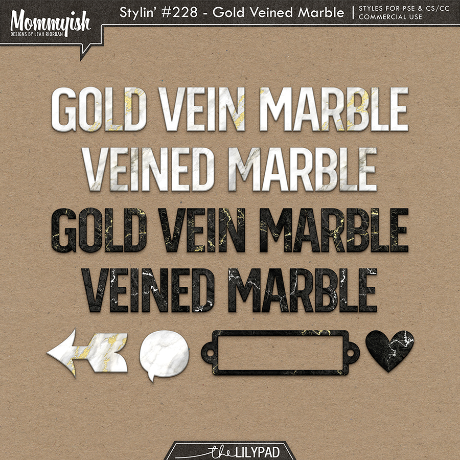 CU/PU - Stylin' #228 - Gold Veined Marble