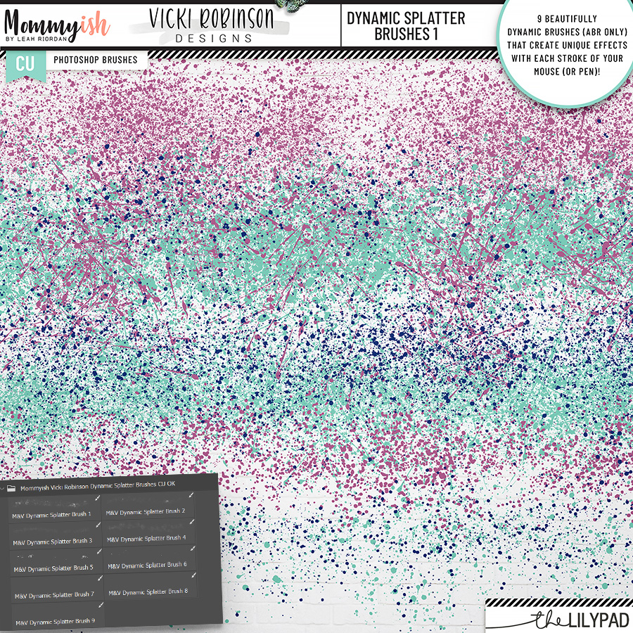 CU/PU - Dynamic Splatter Brushes 1 with Vicki Robinson Designs