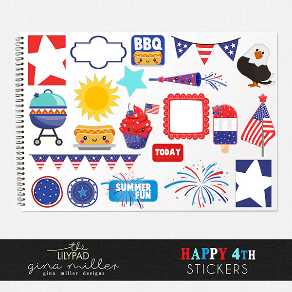 Happy 4th Stickers