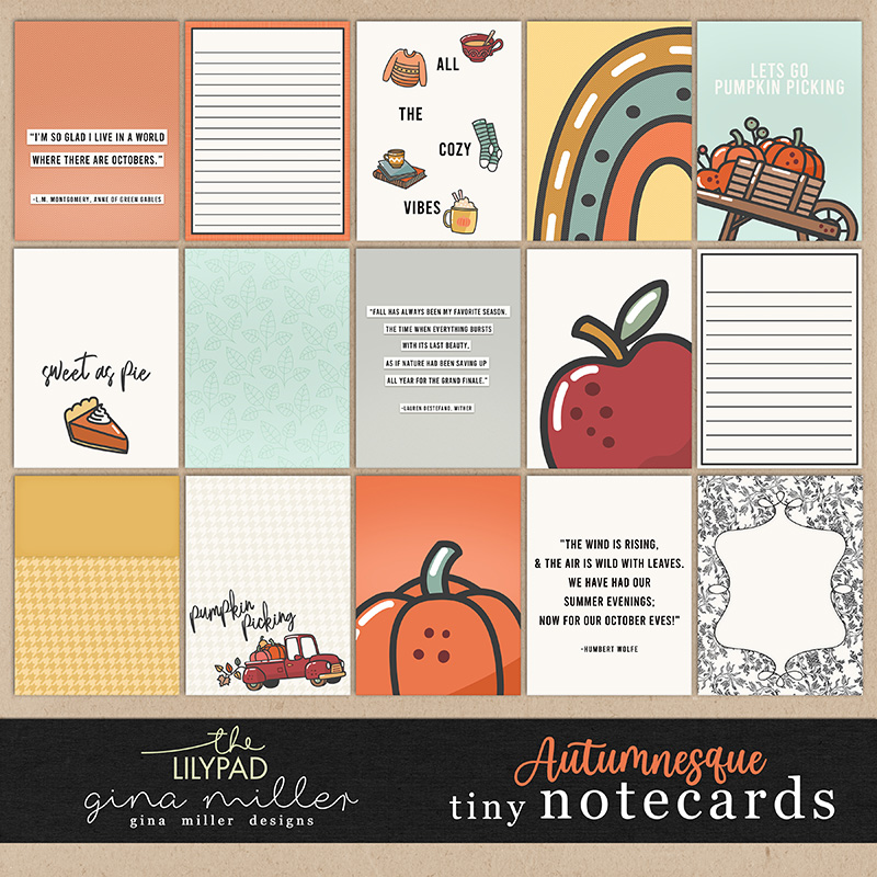 Autumnesque Tiny Notecards