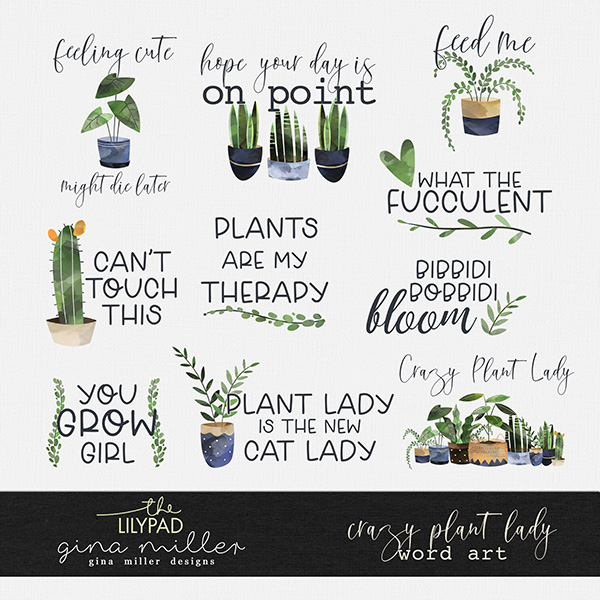 Crazy Plant Lady Word Art