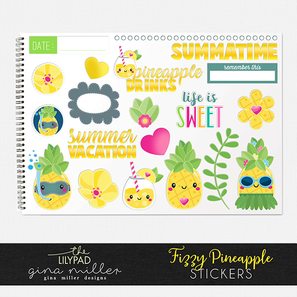 Fizzy Pineapple Stickers
