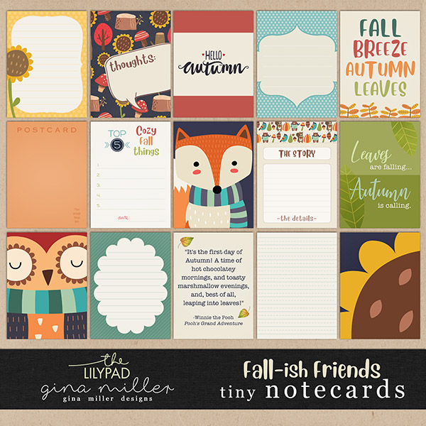Fall-ish Friends Tiny Notecards