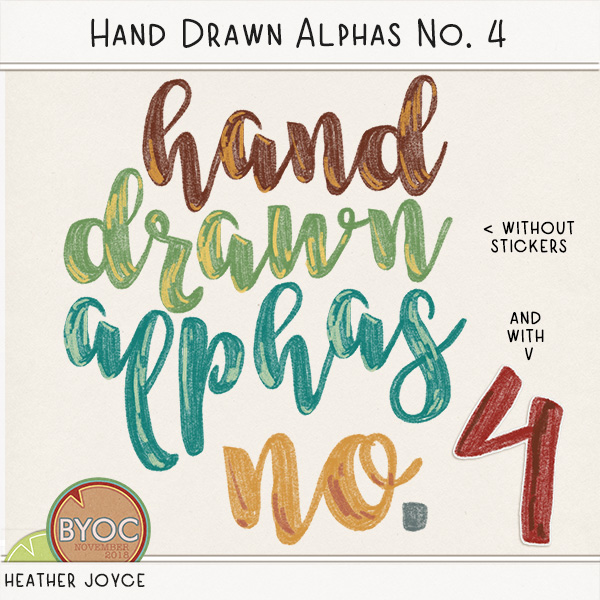 Hand Drawn Alphas No. 4