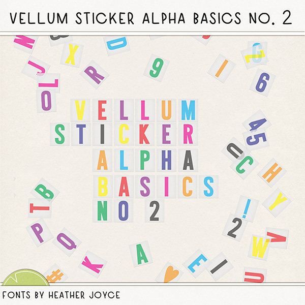 Vellum Sticker Alpha Basics No.2