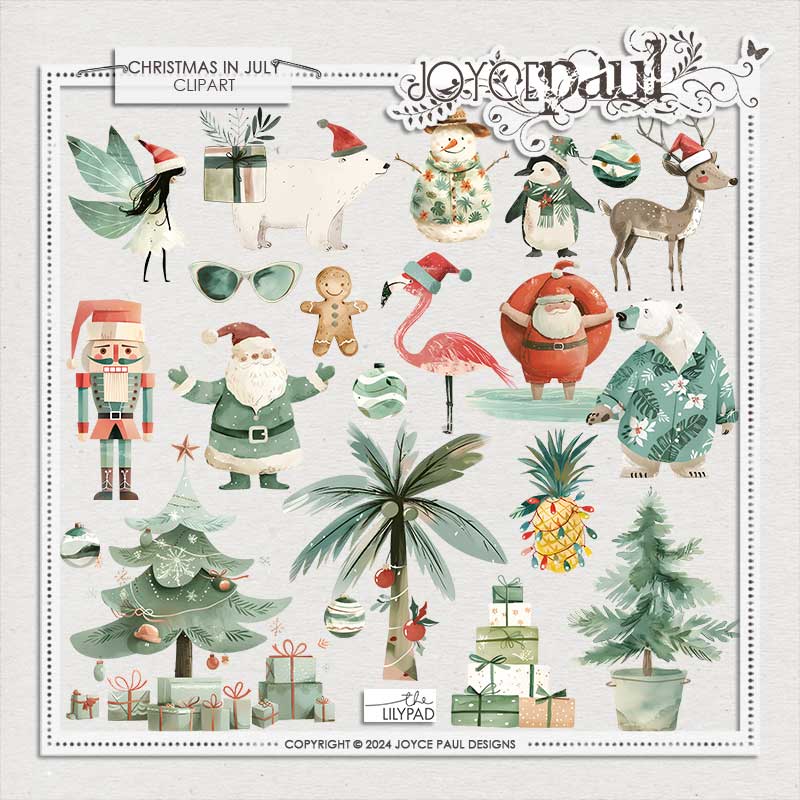 Christmas in July - Clipart by Joyce Paul