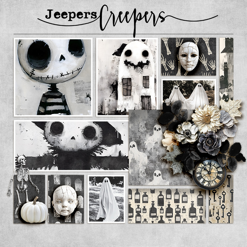 Eerie Echoes - Junk Journal Papers 1 by Joyce Paul - Image 4