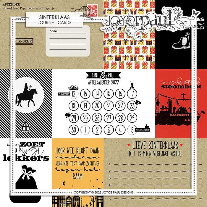 Sinterklaas - Journal Cards (Dutch)