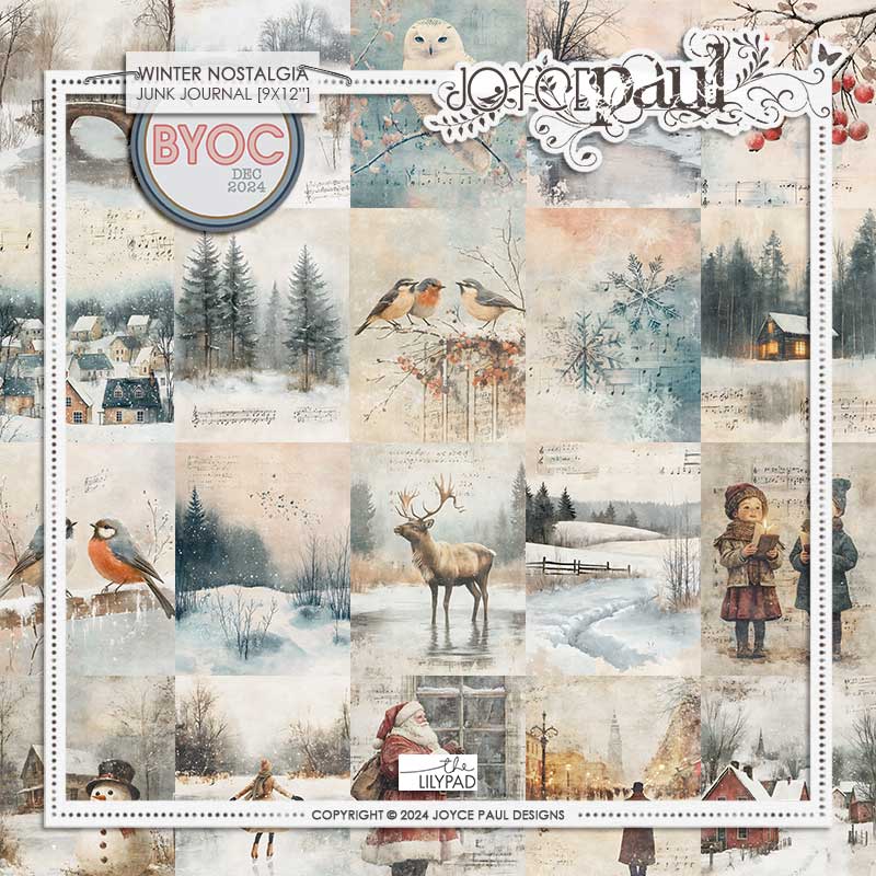 Winter Nostalgia - Junk Journal Papers by Joyce Paul