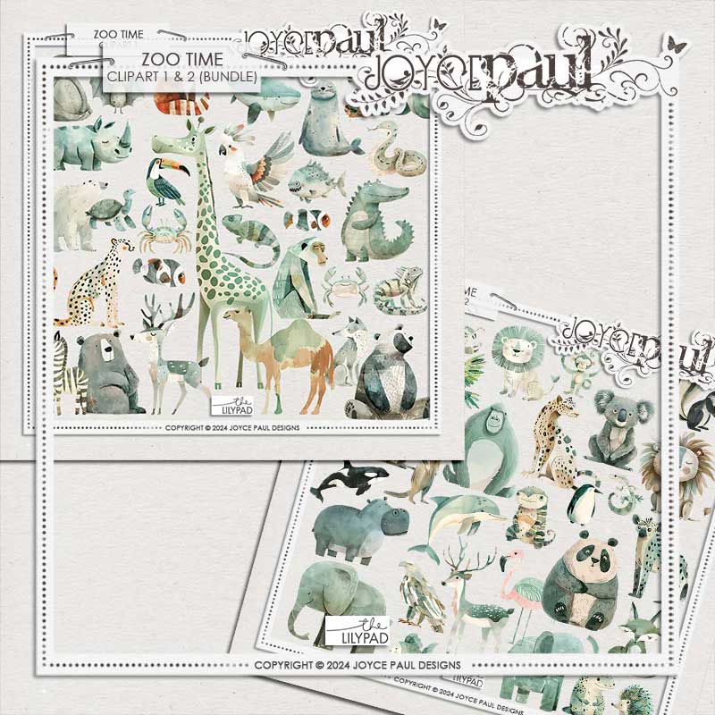 Zoo Time - Clipart 1 & 2 Bundle by Joyce Paul