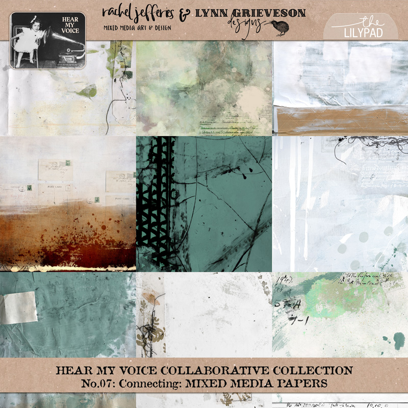 Hear My Voice: 07 - Connecting | Mixed Media Digital Scrapbooking Paper Pack