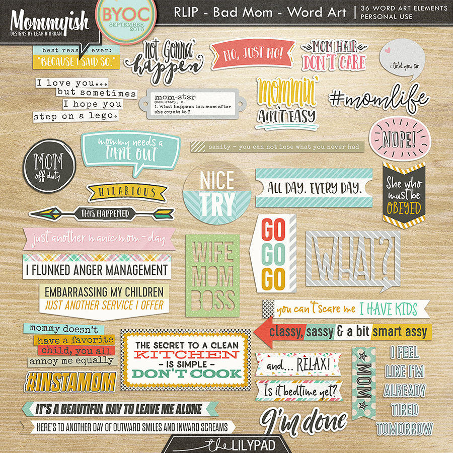 Real Life In Pockets | Bad Mom | Word Art - Image 2