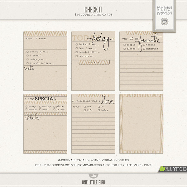 Check It Journaling Cards