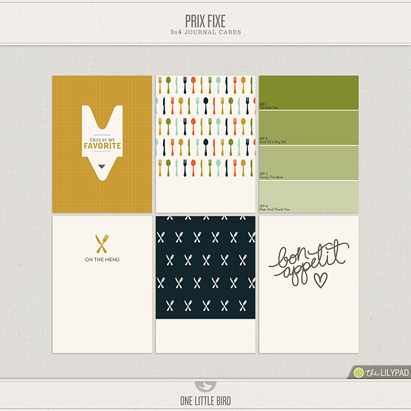 Prix Fixe Journaling Cards