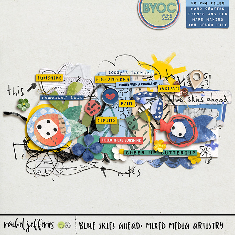 Blue Skies Ahead: Mixed Media Artistry