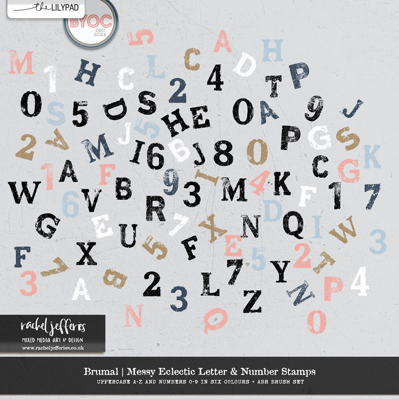 Brumal | Messy Eclectic Alphabet & Number Stamps