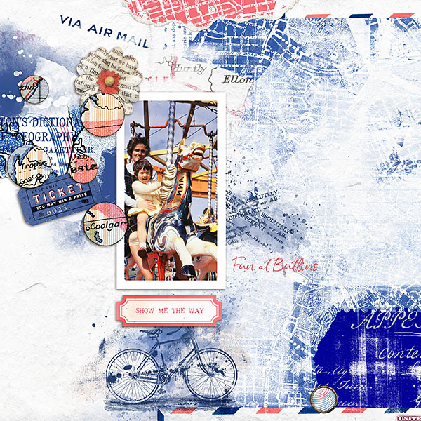 Mapped Digital Scrapbooking Paper Pack by Lynn Grieveson - Image 2
