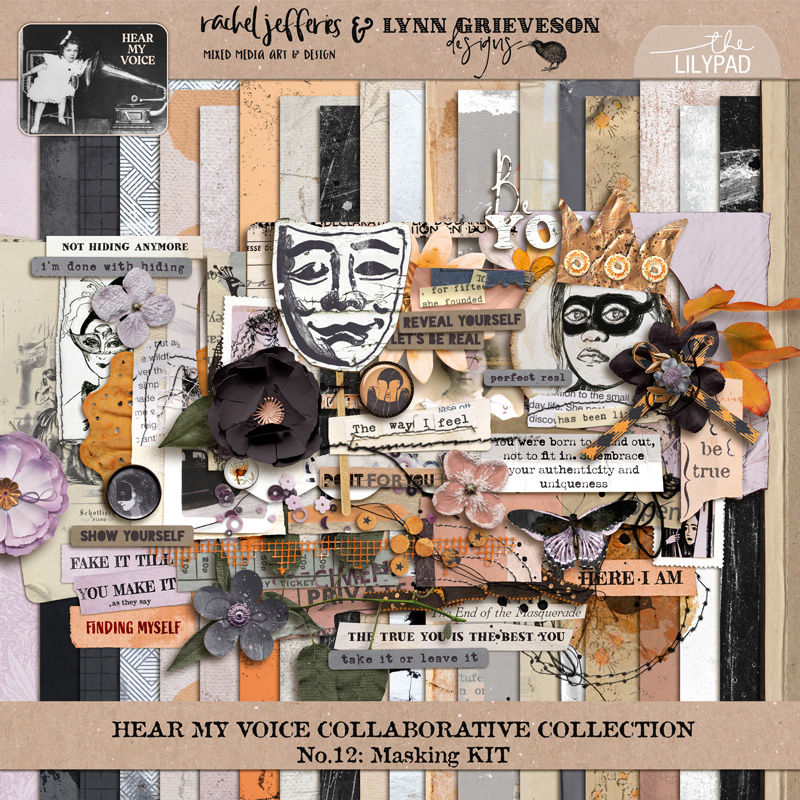 Hear My Voice 12 Masking Digital Scrapbooking Kit