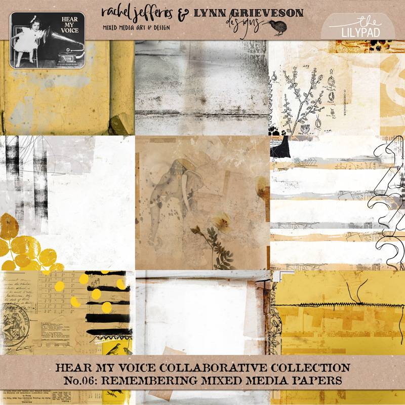 Hear My Voice 06 Remembering Digital Scrapbooking Mixed Media Paper Pack
