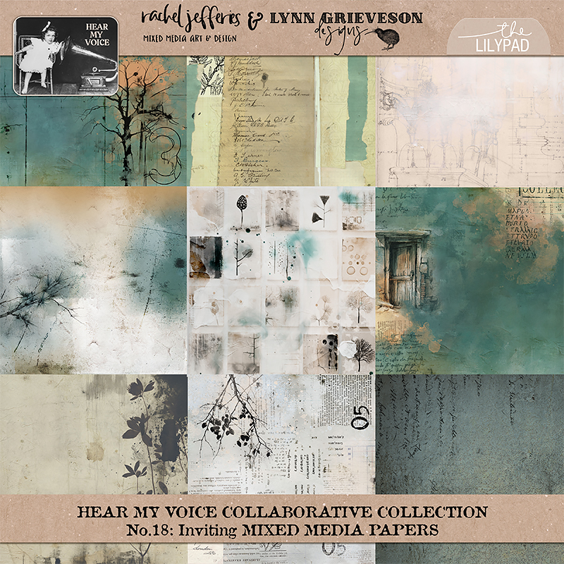 Hear My Voice 18 Inviting Digital Scrapbooking Mixed Media Papers