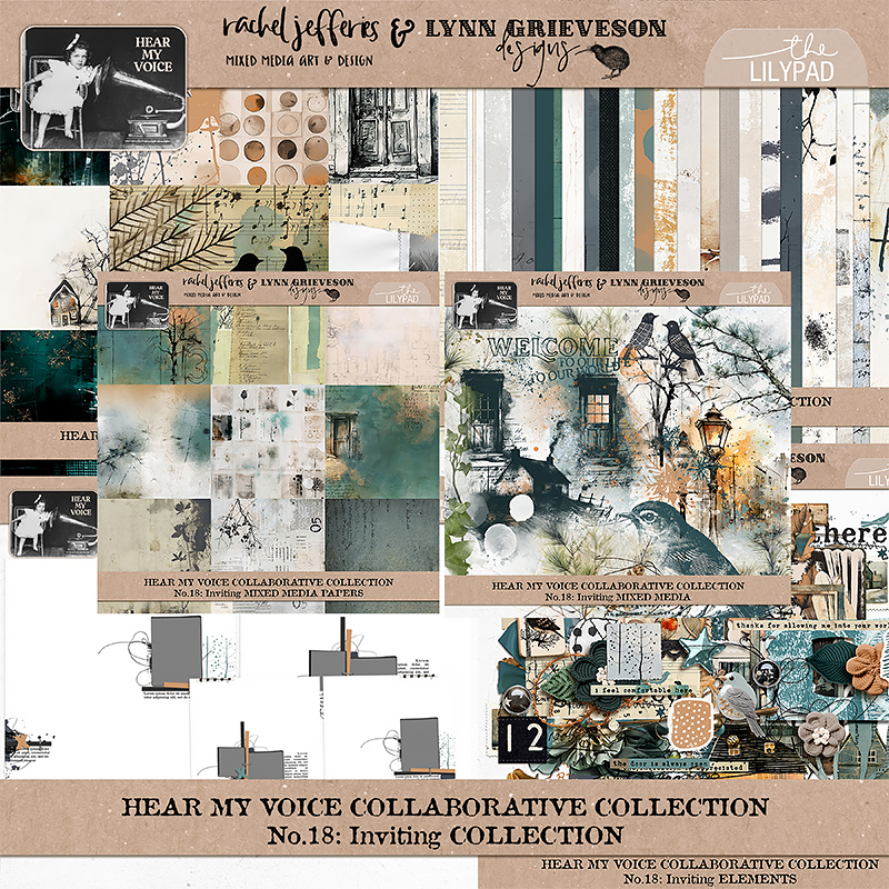 Hear My Voice 18 Inviting Digital Scrapbooking Mixed Media Papers - Image 8