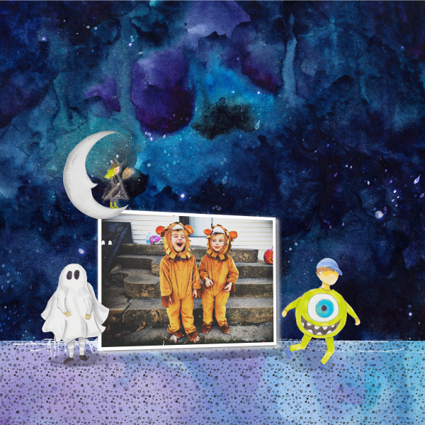 Watercolor Background People Halloween Edition - Image 2