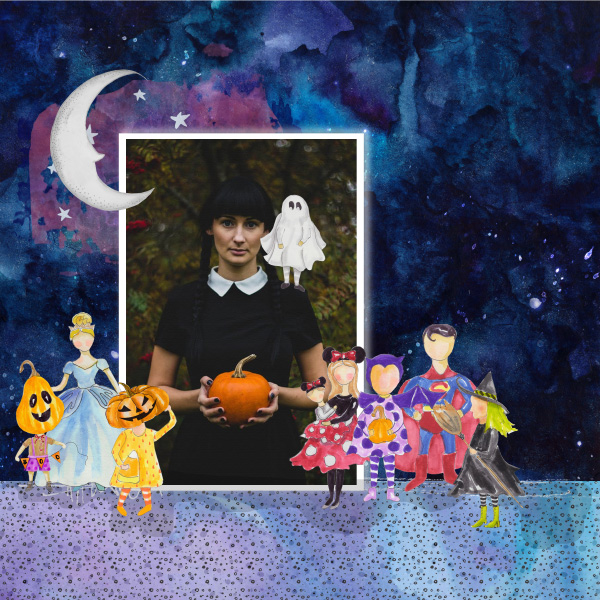 Watercolor Background People Halloween Edition - Image 3