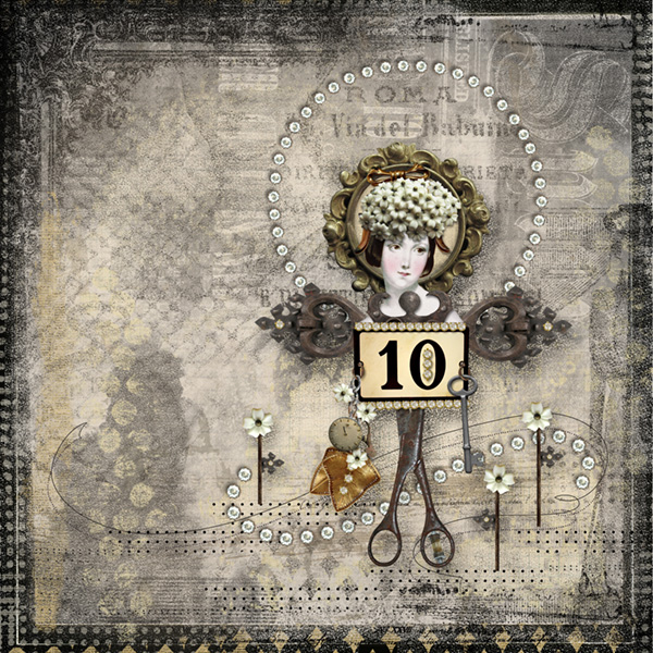 Rhinestones & Rust Steampunk Art Dolls - Image 2