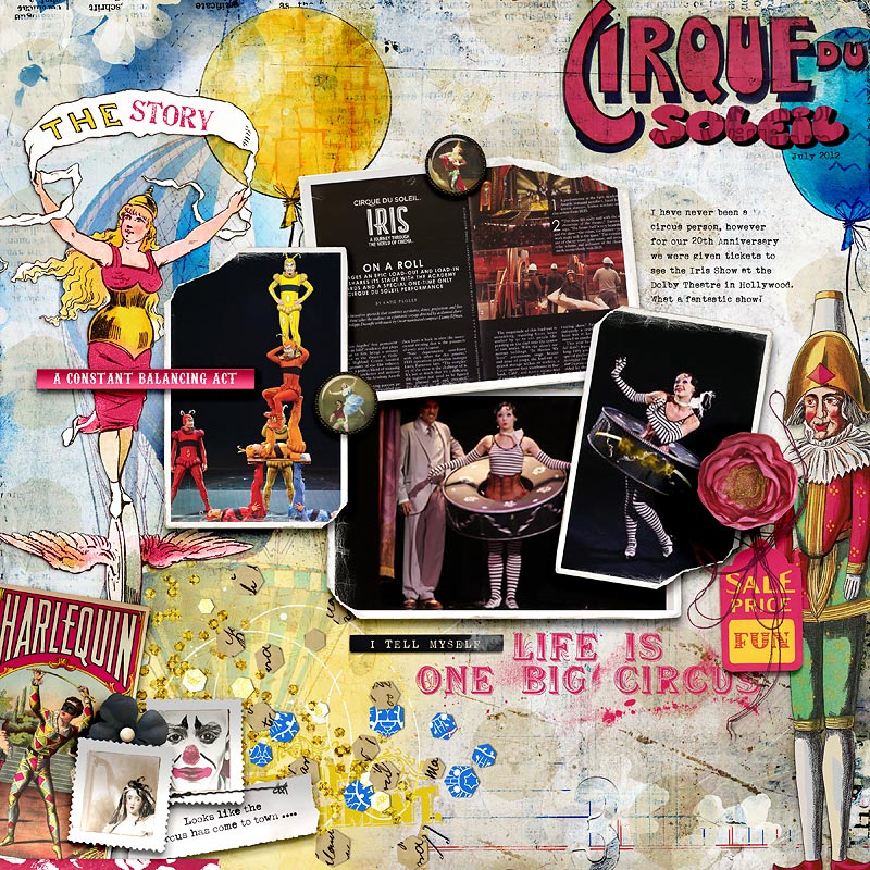 Circus Circus Clowning Collage Elements for Digital Scrapbooking by Lynn Grieveson - Image 7