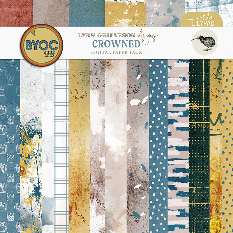 Crowned Digital Scrapbooking Paper Pack by Lynn Grieveson