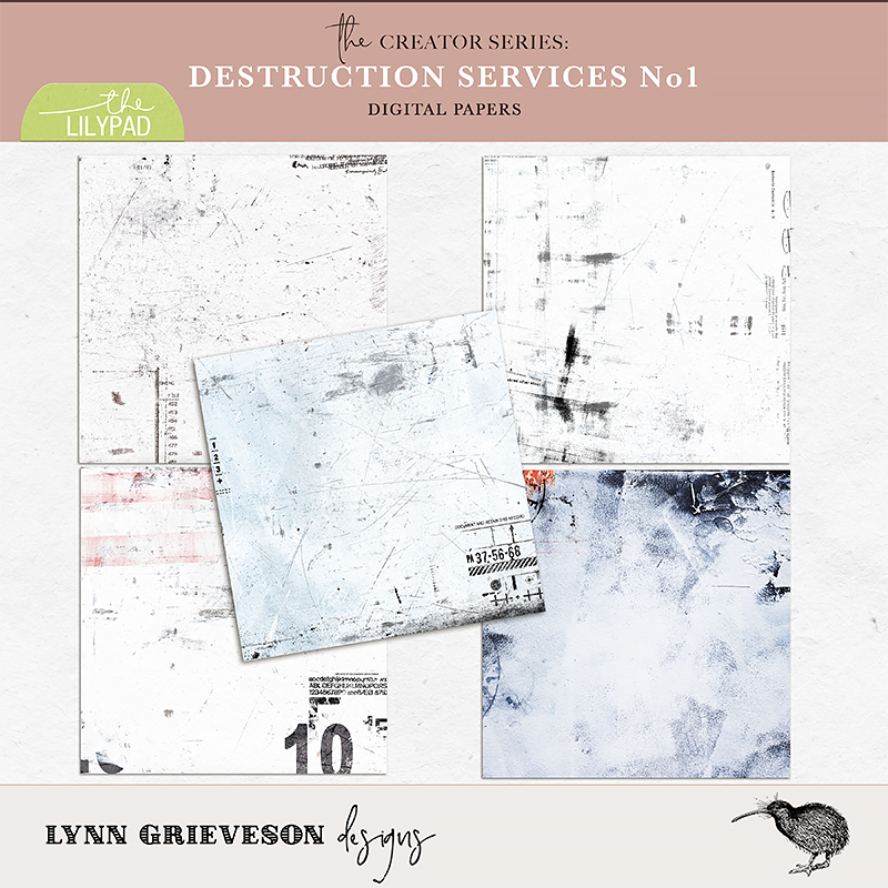Destruction Services Digital Scrapbooking Paper Pack by Lynn Grieveson
