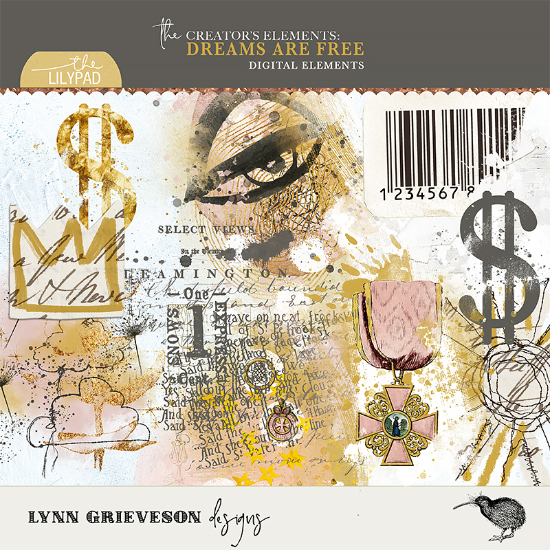 Dreams Are Free Digital Scrapbooking Mixed Media Elements