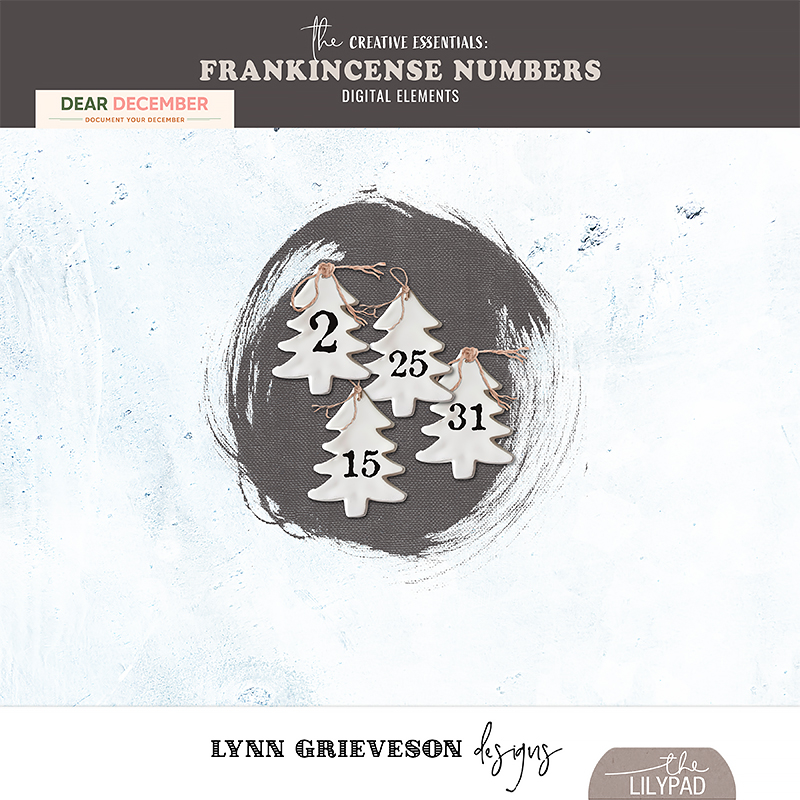 Frankincense Digital Scrapbooking Number Tags by Lynn Grieveson