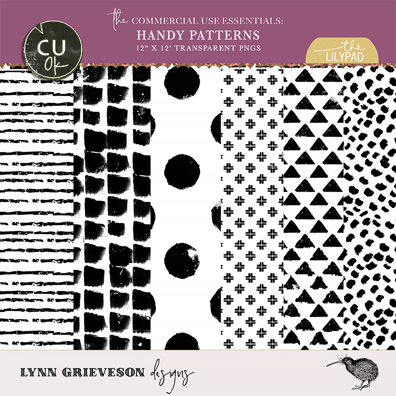 Handy Patterns CU pattern sheets for digital scrapbooking