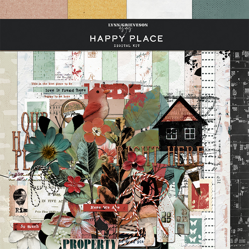 Happy Place Digital Scrapbooking Kit by Lynn Grieveson
