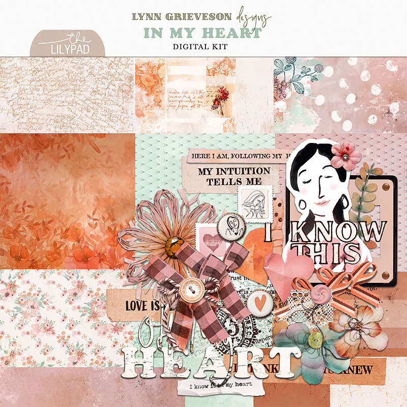 In My Heart digital scrapbooking kit by Lynn Grieveson