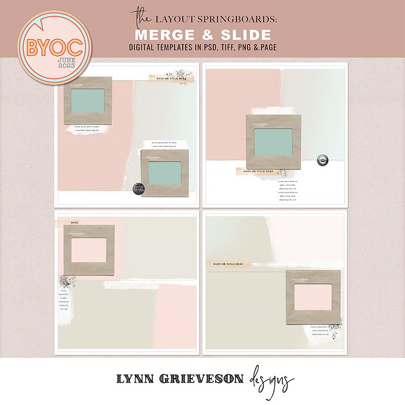 Merge and Slide Digital Scrapbooking Photobook Templates by Lynn Grieveson