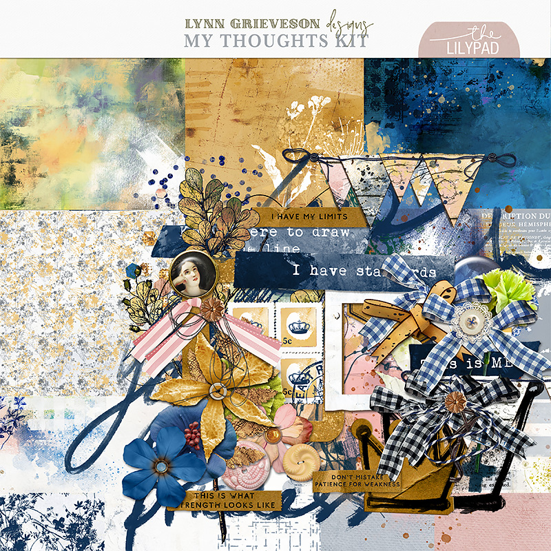 My Thoughts Digital Scrapbooking Kit by Lynn Grieveson